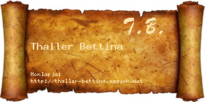 Thaller Bettina névjegykártya